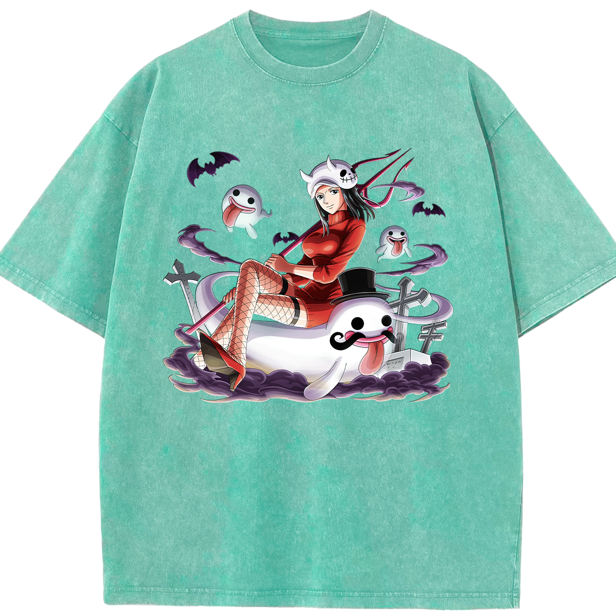 ワンピース ニコ・ロビン ONE PIECE Nico Robin 綿100% ヴィンテージ風 半袖Tシャツ（フロントプリント）